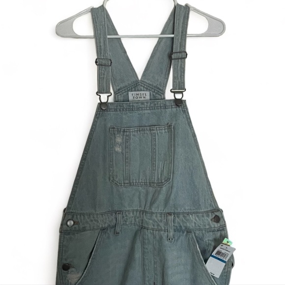Tinseltown Rigid Ripped Overalls with Button Closures, Size XL, NWT - Picture 3 of 15